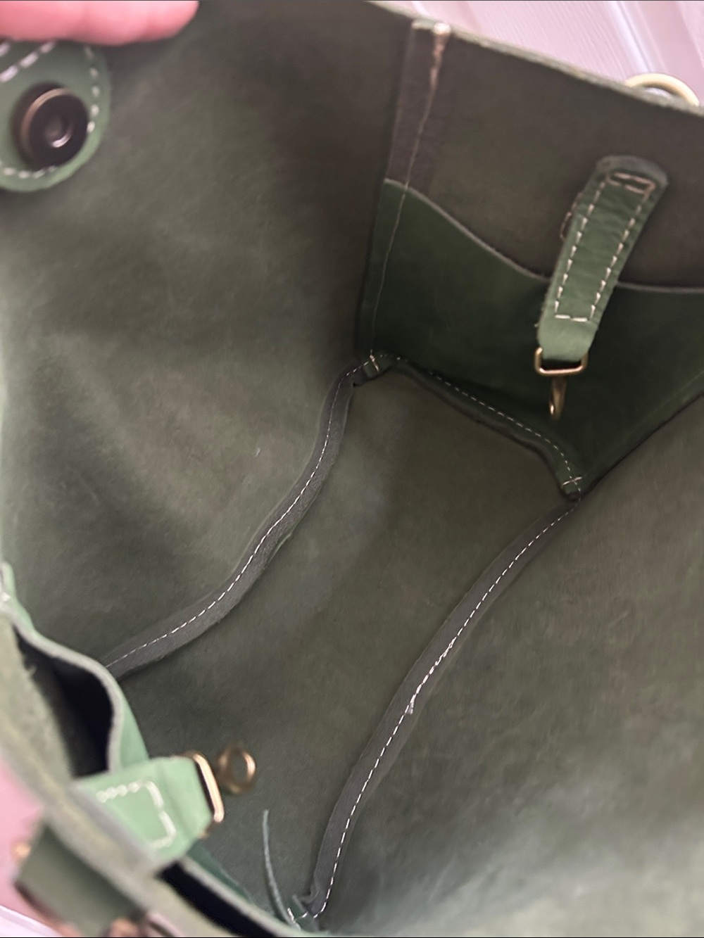 Portland Leather Goods Butterfly Bucket Bag Succulent Green - Picture 12 of 13